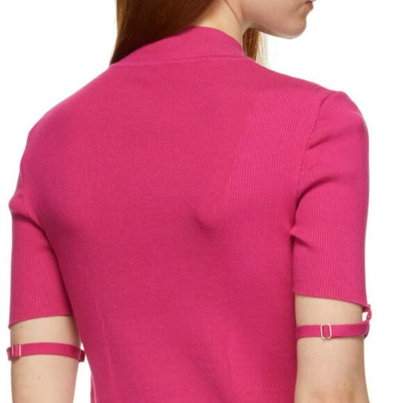 BNWT AW21 JACQUEMUS LA MAILLE TORRE RIBBED TOP PINK 40 - Picture 12 of 12